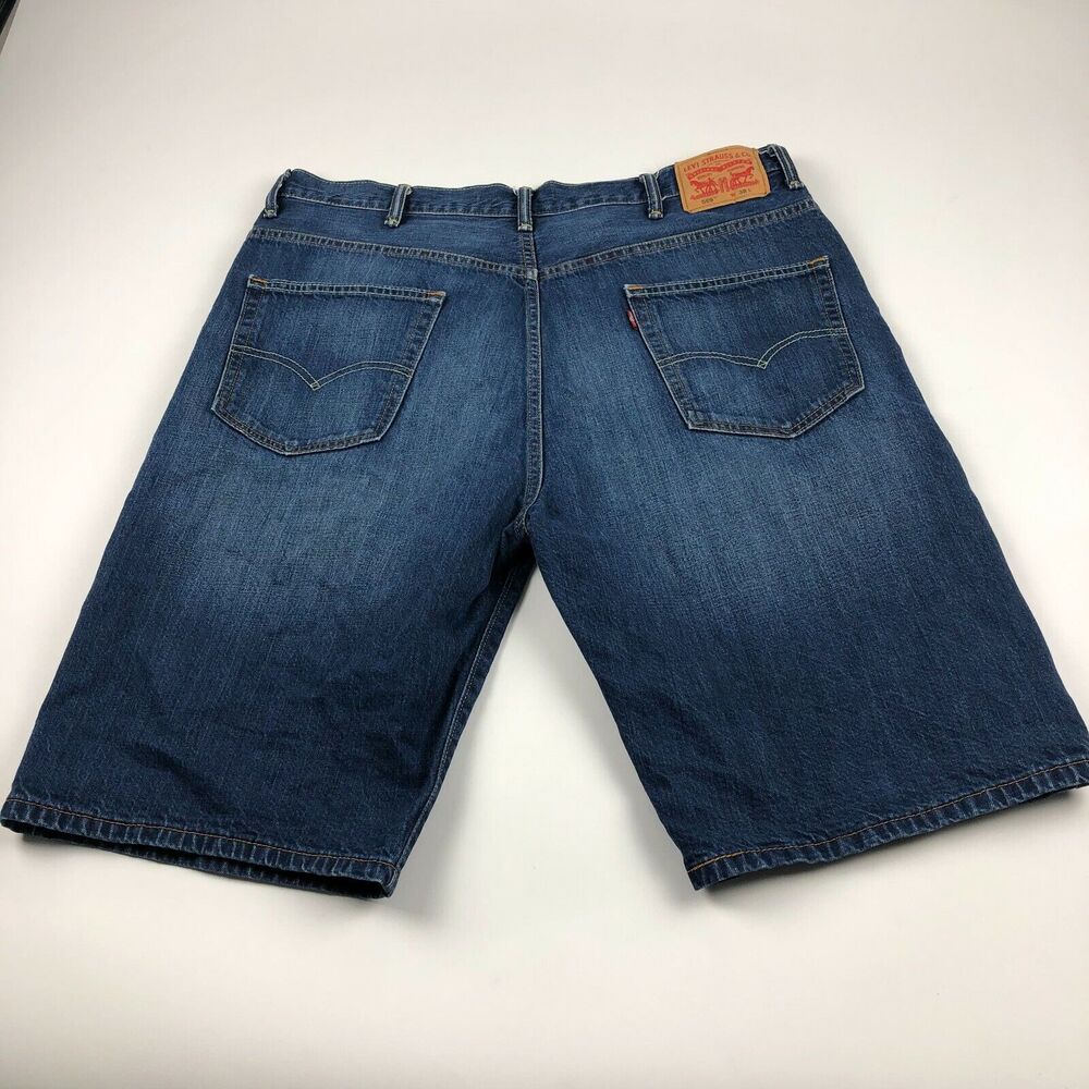 Levi's 550 Mens 38 (Actual 39W) Casual Flat Front Jean Shorts Blue